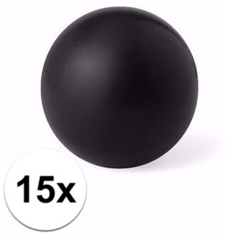 15 zwarte anti stressballetjes 6 cm - Action products