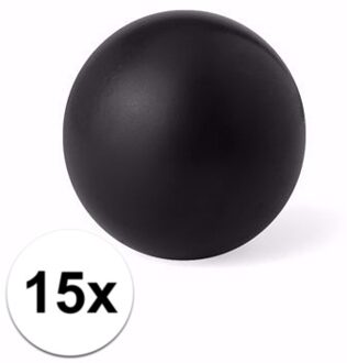 15 zwarte anti stressballetjes 6 cm - stressbal