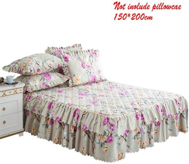 150*200Cm Pastorale Bed Cover Effen Bed Cover Lakens Katoen Gewatteerde Kant Sprei Kant Laken Ondersteuning 1stk bed skirt G