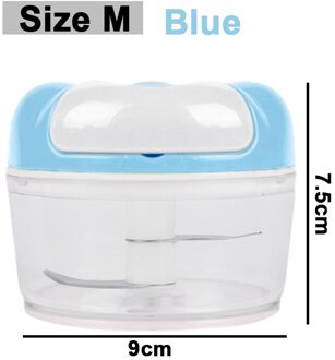 150/200Ml Mini Handleiding Knoflookpers Chopper Machine Chili Groente Cutter Crusher Stevig Duurzaam Gember Stamper Keuken Tool blauw(150mL)