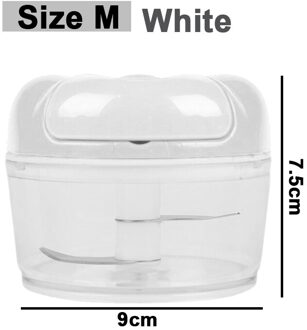150/200Ml Mini Handleiding Knoflookpers Chopper Machine Chili Groente Cutter Crusher Stevig Duurzaam Gember Stamper Keuken Tool wit(150mL)