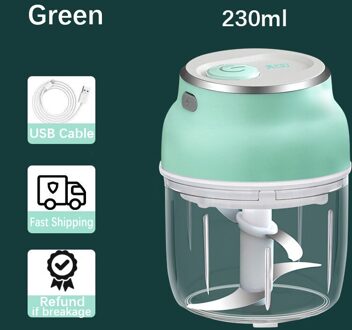 150/230Ml Mini Voedsel Chopper Processor Usb Opladen Rvs Chili Vlees Blender Quick Lading Mixer Kichen Side gerecht Gereedschap Food Chopper 230ml