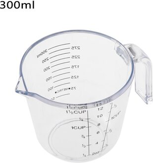 150/300/600 Ml Plastic Maatbeker Duidelijke Schaal Tonen Transparante Mok Met Handvat Schenktuit 3 Maten keuken Maatbeker 300ml