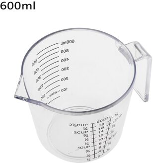 150/300/600 Ml Plastic Maatbeker Duidelijke Schaal Tonen Transparante Mok Met Handvat Schenktuit 3 Maten keuken Maatbeker 600ml