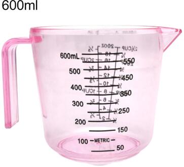 150/300/600Ml Handvat Water Melk Ei Schaal Maatbeker Mok Meting Tool Pink600ml