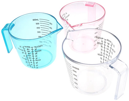 150/300/600ml Plastic Measuring Cup Clear Scale Show Transparent Mug Pour Spout 3sizes Measuring Device Pink/Blue/Clear