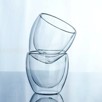 150-450 Ml Glas Koffie Mok Clear Double Wall Geïsoleerde Thermische Thee Cup Drinken Dubbele Laag Glas 301-400ml