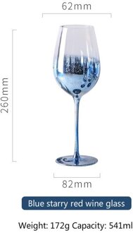 150-540Ml Blue Starry Wijnglas Beker Loodvrij Kristal Glas Rode Wijn Beker Champagne Sap Wijn Set 541ml
