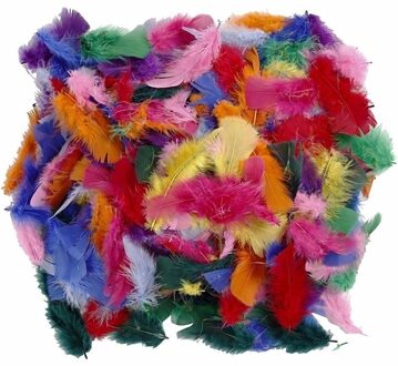 150 gram gekleurde decoratie veren Multi
