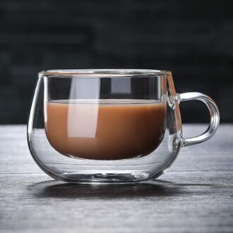150 mL/250 mL Double-layer Thermische Glas Cup Hittebestendig Thee Koffie Drinken Melk Isolatie Warmte slip Mok Drinkware 150mL Glass Cup