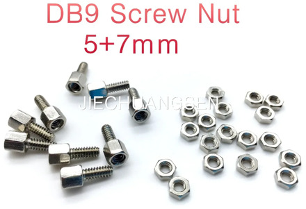 150 set British system screw+nut DB9 screw nut 5+7mm DB A serial port head special