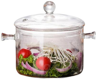 1500 ml Hoge Borosilicaatglas Fornuis Elektrische Keramische Kookplaat Verwarming Glazen Kom Met Deksel Glazen Instant Noodle Kom
