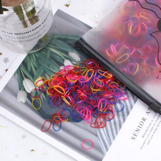 1500 Stks/pak Kleurrijke Kleine Wegwerp Haarbanden Chouchou Meisjes Elastische Rubberen Band Paardenstaart Houder Mode Haar Accessoires Pearlescent