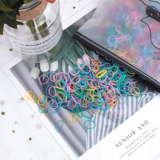 1500 Stks/pak Kleurrijke Kleine Wegwerp Haarbanden Chouchou Meisjes Elastische Rubberen Band Paardenstaart Houder Mode Haar Accessoires voorjaar