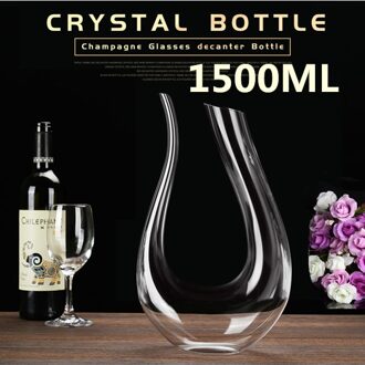 1500Ml Grote Decanter Handgemaakte Kristallen Rode Wijn Brandy Champagne Glazen Decanter Fles Jug Schenker Beluchter Voor Familie Bar