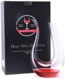 1500Ml U-Shapedx Hoorn Wijn Decanter Handgemaakte Kristal Wijn Brandy Champagne Glazen Decanter Fles Jug Schenker Beluchter Voor familie