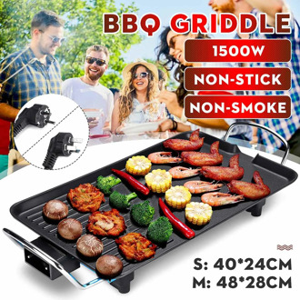 1500W Household Electric Grill Ovens Smokeless Nonstick Barbecue Electric hotplate BBQ Tools Teppanyaki Grilled Meat Pan