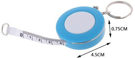 150Cm/60 "Meetlint Draagbare Intrekbare Heerser Kinderen Hoogte Heerser Centimeter Inch Roll Tape Meisjes blauw