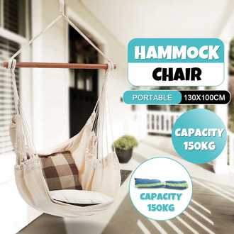 150kg Hammock Garden Hang Lazy Chair Swinging Indoor Outdoor Furniture Hanging Rope Chair Swing Chair Seat bed Travel Camping