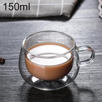 150Ml Dubbele Wand Thermische Glas Cup Hittebestendig Koffie Mok Met Handvat Drinkware Melk Glas Cup