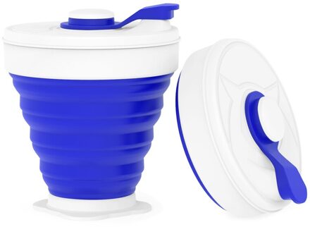 150Ml Food Grade Fda Gratis Draagbare Opvouwbare Melk Water Cups Buitenshuis Reizen Bpa Gratis Inklapbare Koffie Cup blauw
