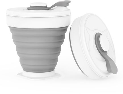 150Ml Food Grade Fda Gratis Draagbare Opvouwbare Melk Water Cups Buitenshuis Reizen Bpa Gratis Inklapbare Koffie Cup grijs