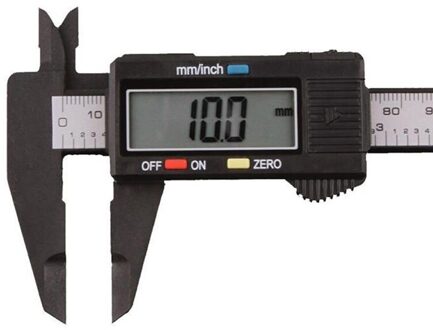 150Mm 6 Inch Lcd Digitale Elektronische Carbon Fiber Schuifmaat Gauge Micrometer Meten Tool zwart