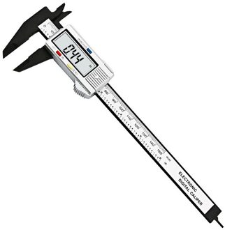150Mm/6 "Koolstofvezel Digitale Schuifmaat 100Mm/4Inch Plastic Schuifmaat Gauge Elektronische Plastic remklauw Slider Heerser Gauge 150mm sliver