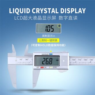 150Mm/6Inch Digitale Schuifmaat Lcd Digitale Elektronische Carbon Fiber Schuifmaat Gauge Micrometer 25*8*1.5Cm Kan #5