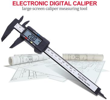150Mm 6Inch Lcd Digitale Heerser Elektronische Carbon Fiber Schuifmaat Gauge Micrometer Meetinstrumenten Voor Industriële Automotiv