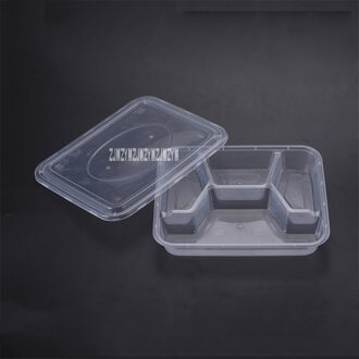 150PCS Disposable Meal Box Food Grade Transparent Plastic Lunch Box Takeaway Packed Lunch Box 1000ML