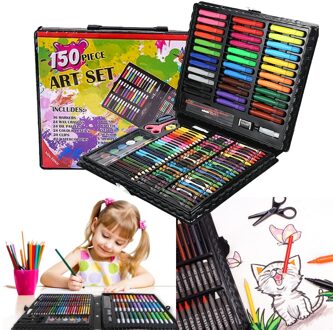 150Pcs Kinderen Aquarel Potloden Kleurpotloden Tekenen Gereedschap Markeerstift Krijt Potlood Levert Schilderen Arts Set Voor Kids