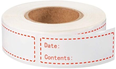 150Pcs/Roll Keuken Stickers Koelkast Vriezer Voedsel Opslag Datum Inhoud Etiketten Voor Container Verpakking Rood