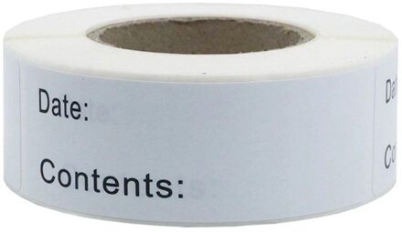 150Pcs/Roll Keuken Stickers Koelkast Vriezer Voedsel Opslag Datum Inhoud Etiketten Voor Container Verpakking zwart