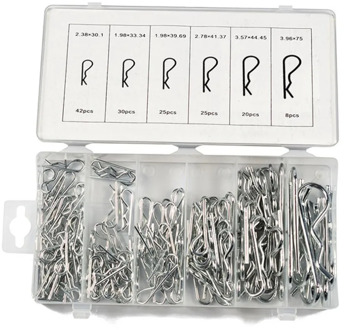 150PCS/SET Anti-Rust Hair Pin Hitch Retaining R Clip Lynch Cotter Spring Assorted Kit Split Cotter Pins Kit Set Fastener Pins