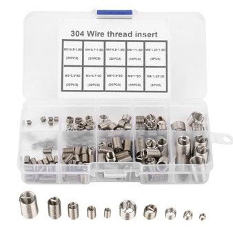 150pcs Stainless Steel Helicoil Thread Repair Insert Kit M3 M4 M5 M6 M8 Rivet Nut Kit Crew Sleeve Set