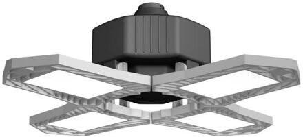 150W Led Garage Licht 360 Graden Vervormbare Plafond Verlichting Voor Thuis Magazijn Workshop Vouwen Vervorming Lamp 15000Lm Lampen 1stk zwart zilver