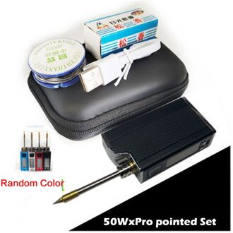 150W Mini Elektriciteit Soldeerbout Temperatuurregeling Draadloze Draagbare Soldeerbout Mobiele Soldeer Station Reparatie Tools 50W Xpro Pointed