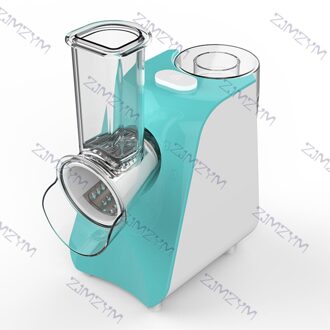 150W Multifunctionele Elektrische Salade Fruit Slicer Cutter Wortel Aardappel Chopper Groenten Rasp Snijmachine Keuken Tol blauw