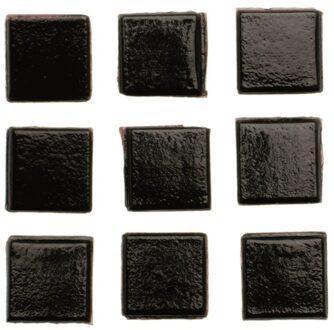 150x stuks vierkante mozaiek steentjes zwart 2 x 2 cm