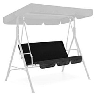 150X150X10Cm 3 Seat Swing Luifels Zitkussen Cover Set Patio Swing Stoel Hangmat Vervanging Waterdicht tuin zwart
