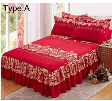 150x200cm Schuren Sprei Queen Bed Cover Verdikte Hoeslaken Enkel Dubbel Bed Stof Ruches 1 bed skirt A