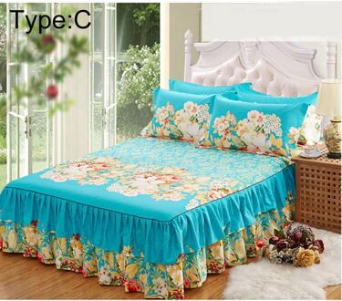 150x200cm Schuren Sprei Queen Bed Cover Verdikte Hoeslaken Enkel Dubbel Bed Stof Ruches 1 bed skirt C