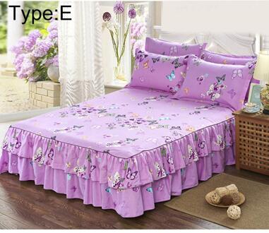 150x200cm Schuren Sprei Queen Bed Cover Verdikte Hoeslaken Enkel Dubbel Bed Stof Ruches 1 bed skirt E