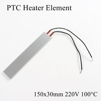 150x30mm 220V 100 Graden Celsius Aluminium PTC Verwarmingselement Constante Thermostaat Thermistor Lucht Verwarming Sensor Shell 150*30mm