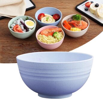 15Cm Natuurlijke Tarwe Stro Bowls Onbreekbaar Grote Cereal Bowls Afbreekbaar Keuken Magnetron Veilig Soepkom Milieuvriendelijke Servies blauw