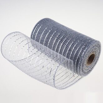 15Cm X 10yd Decor Mesh Rolls Accessoire Beschikbaar Decoratie Manden zilver