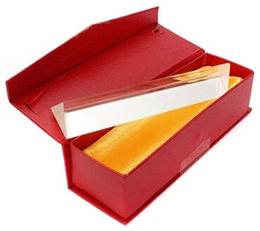 15cm x 3cm Regenboog Optical Glass Triple Driehoekig Prisma Natuurkunde Onderwijs Lichtspectrum met Geschenkdoos