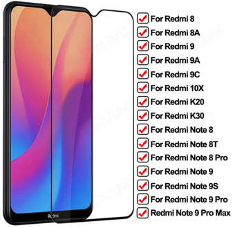 15D Anti-Burst Protective Glass For Xiaomi Redmi 9 9A 9C 8 8A K20 K30 Tempered Glass On Redmi Note 8T 9S 8 9 Pro Max Glass Film