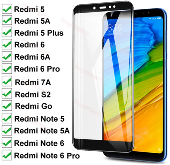 15D Full Cover Tempered Glass For Xiaomi Redmi 5 Plus 5A Go 6 6A S2 7A Screen Protector Redmi Note 5 5A 6 Pro Safety Glass Film